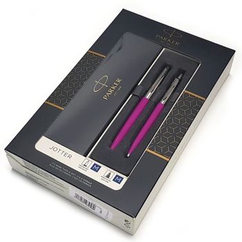 Zestaw Parker magenta Pióro Jotter i długopis stal 20759962096860  (3).jpg